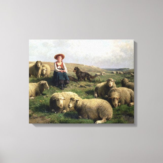 Toile Berger avec mouton dans un paysage (Recto)