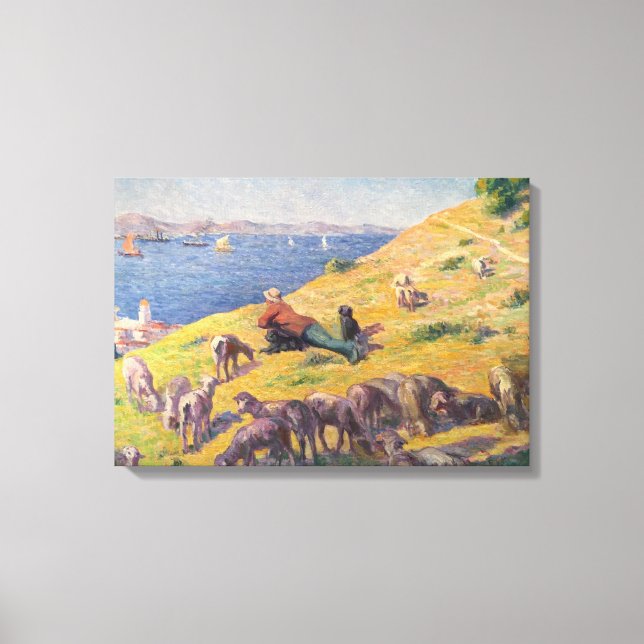 Toile Berger regardant la mer (par Maximilien Luce) (Recto)