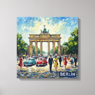 Toile Berlin Brandenburg Gate Classic Cars Wall Decor