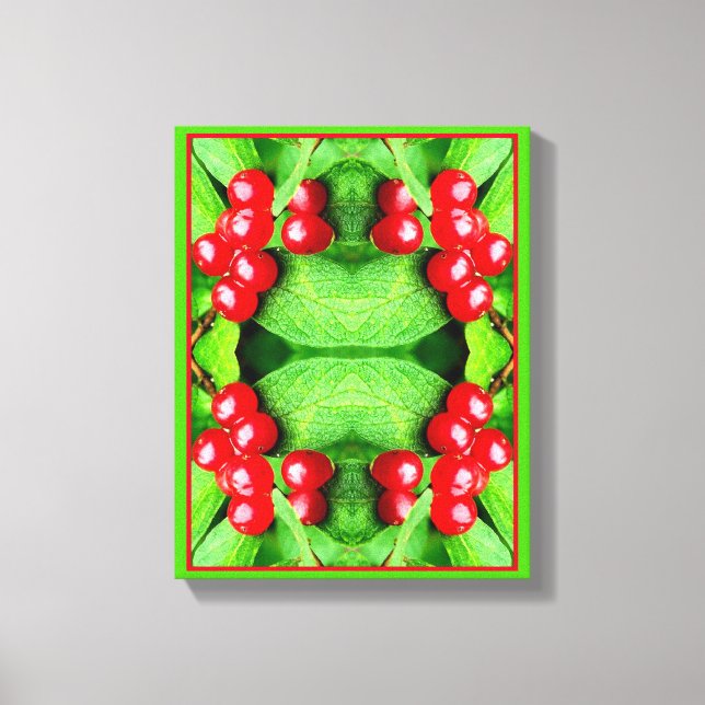 Toile Berries Rouges À La Raindrops Nature Abstraite (Recto)