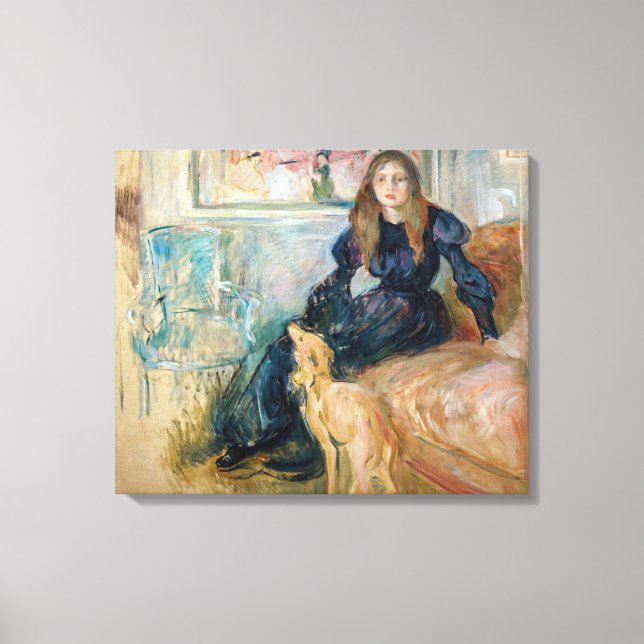 Toile Berthe Morisot - Julie et son lévrier Laerte (Recto)