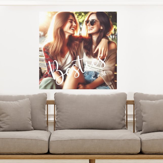Toile Besties Monogrammes Noms Amis Keepsaké (Créateur téléchargé)
