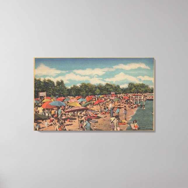 Toile Beverley Beach, MD - Scène de bronzage (Recto)