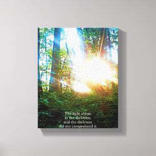 Toile Bible chrétienne Verse Écriture Forêt Créationart