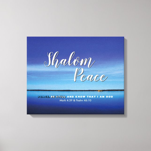 Toile Bible chrétienne Verse | SHALOM PEACE BE ENCORE (Recto)