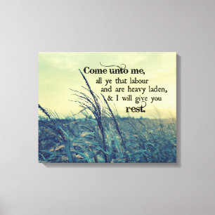 Toile Bible Verse Je vous donnerai Repos