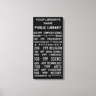 Toile Bibliothèque publique - décimale Dewey sur la toil