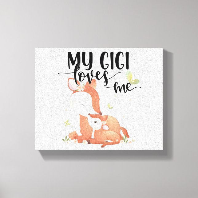 Toile Biche de la forêt et faon Mon Gigi m'aime (Recto)