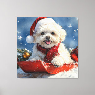 Toile Bichon Frise Chien dans la boue Laisser passer la