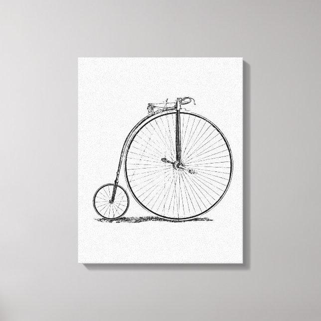 Toile Bicyclette à grande roue Penny Farthing (Recto)