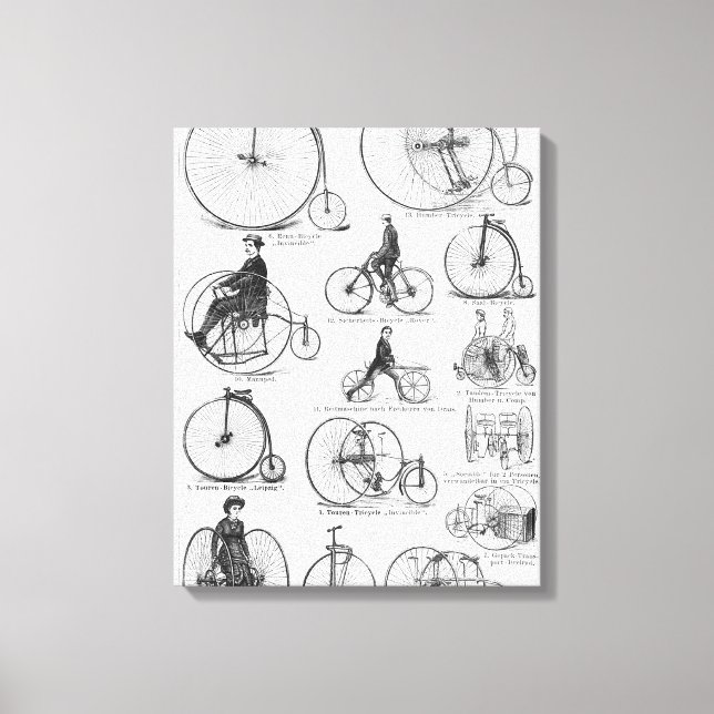 Toile Bicyclette à grande roue Penny Farthing (Recto)