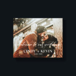 Toile Bienvenue dans notre salle de mariage personnalisé<br><div class="desc">Bienvenue à notre Mariage sur mesure mariage mariée toile de mariée Imprimer</div>