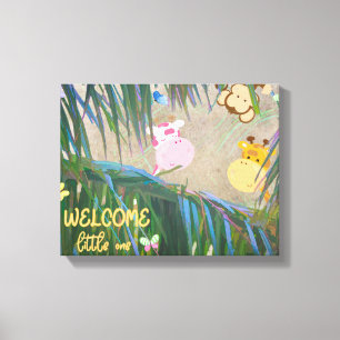 Toile Bienvenue Little One Jungle Thème Nursery Art