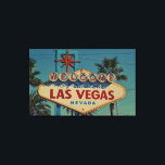 Toile Bienvenue vintage À Las Vegas Wall Art<br><div class="desc">Cette impression de toile présente une enseigne vintage ainsi que les mots "Welcome To Fabulous Las Vegas Nevada" avec des palmiers dans l'arrière - plan sous un ciel bleu clair dans ce style et thème d'art vintage et classique. Nos impressions sont imprimées avec la plus haute résolution sur papier d'archives...</div>
