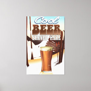 Toile Bière cool servie ici affiche de vintage Inn