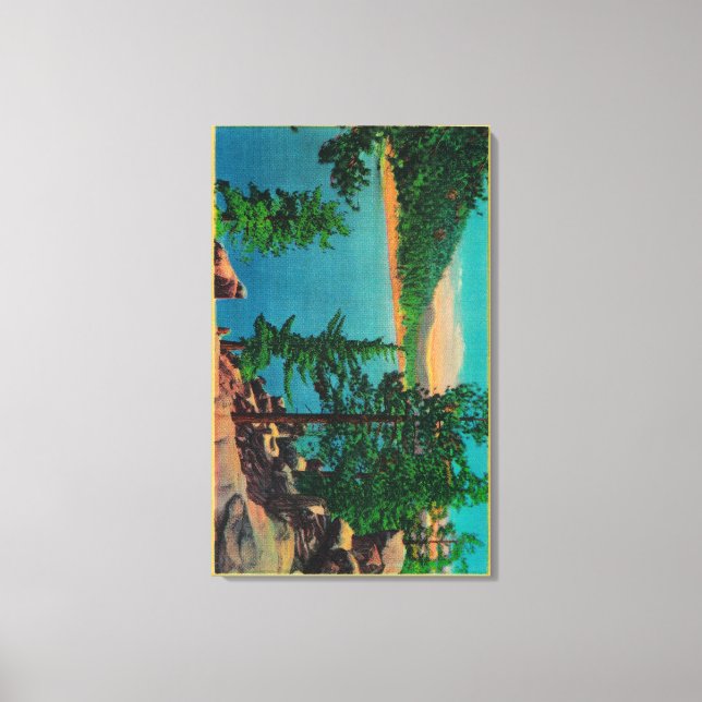 Toile Big Bear Lake Vue sur Rim o' World Drive (Recto)