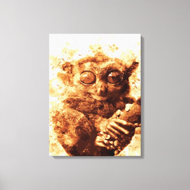 Toile Big Eyes Monkey Coffee Art| Funny Monkey  Design (Recto)