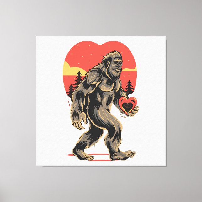 Toile bigfoot cœur valentines day (Recto)