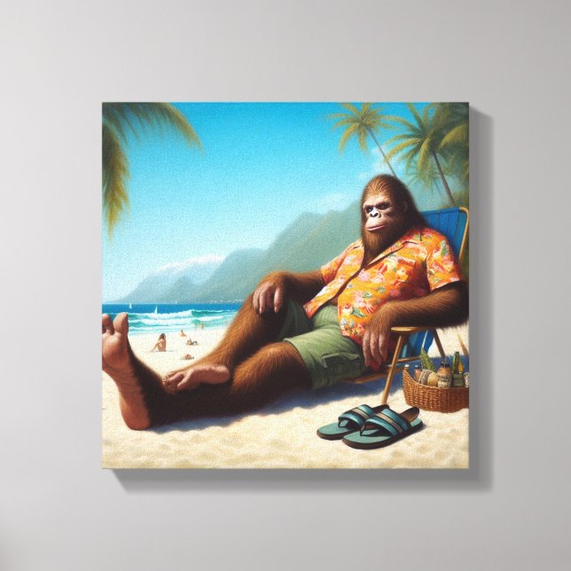 Toile Bigfoot sur la plage (Recto)