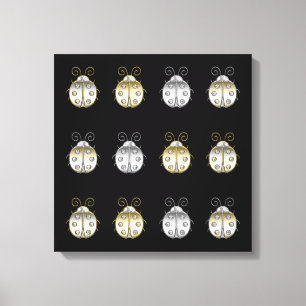 Toile Bijoux Ladybugs Gold Silver Diamond