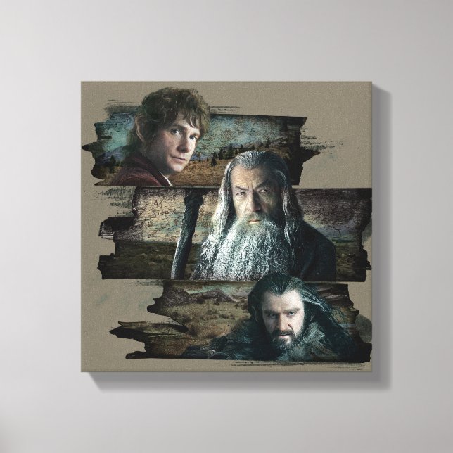 Toile BILBO BAGGINS™, Gandalf, THORIN OAKENSHIELD™ (Recto)