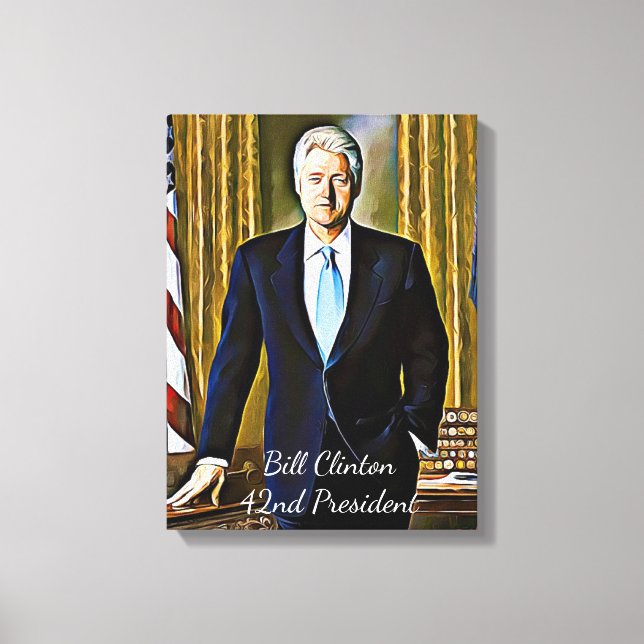 Toile Bill Clinton 42e président Keepsaké Canvas Art (Recto)
