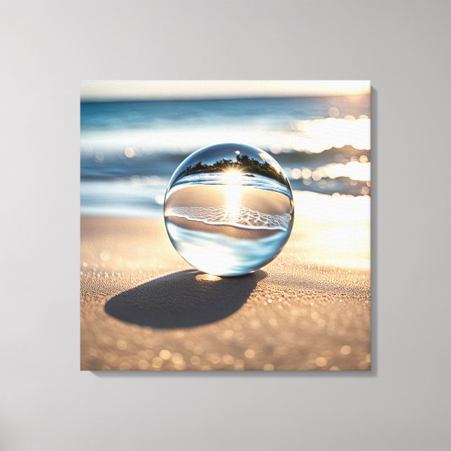 Toile Bille de lentille sur la plage océanique (Recto)
