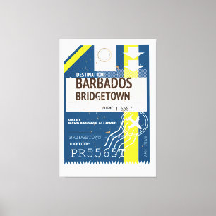 Toile Billet de voyage pour Bridgetown Barbade