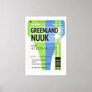 Toile Billet voyage Nuuk du Groenland