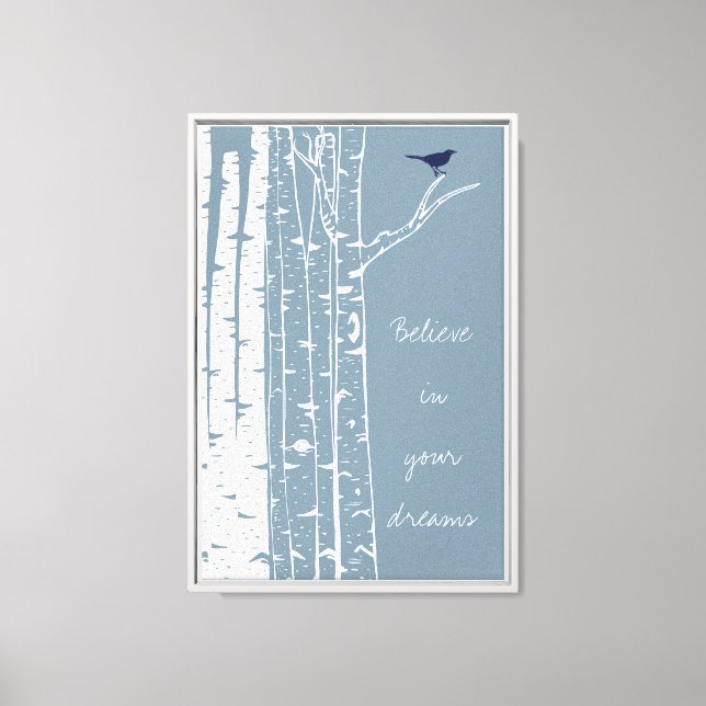 Toile Birch Trees Bird (Recto)