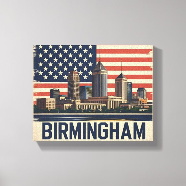 Toile Birmingham City Alabama Skyline (Recto)