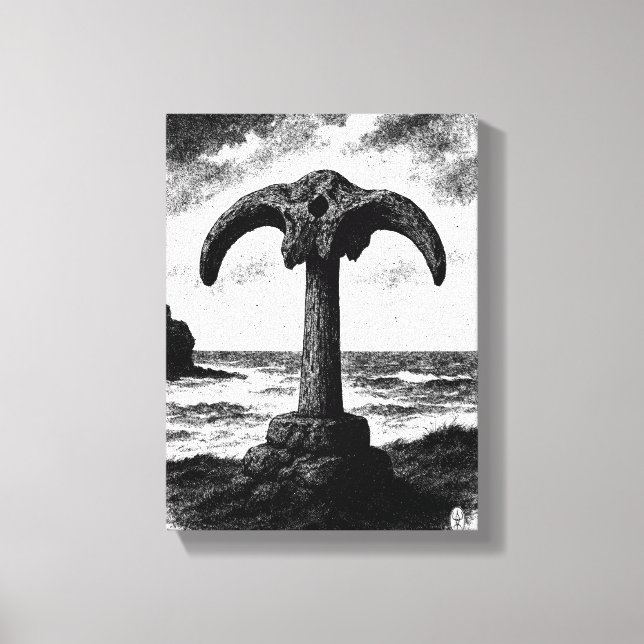 Toile Birsay Baleine – Monument à l'encre des Orcades (Recto)