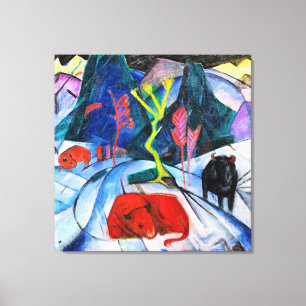 Toile Bison en hiver, tableau de Franz Marc