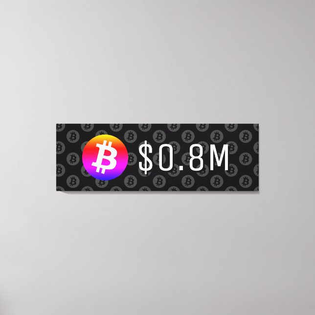 Toile Bitcoin 0,8 M$ (800 K$) Un Million (Recto)