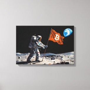 Toile "Bitcoin Moon" Peinture à l'huile #1