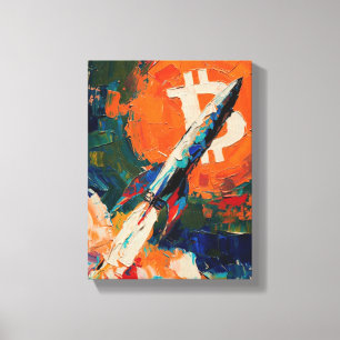 Toile "Bitcoin Moon" Peinture à l'huile #3