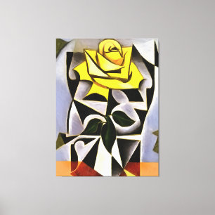 Toile Bizarre Géométrique Rose Jaune