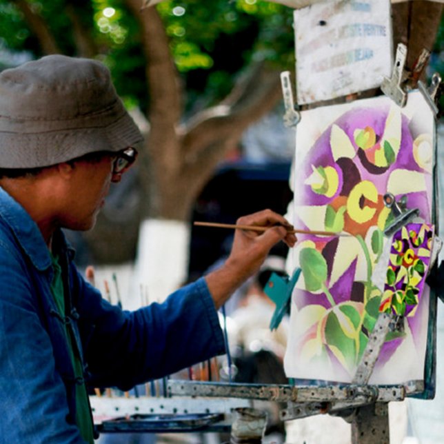 Toile Bizarre Passiflora Fleur Art géométrique Abstrait (Créateur téléchargé)
