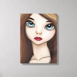 Toile BJD Anime Girl Doll Manga Japonais Portrait Imprim