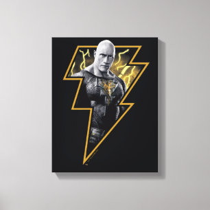 Toile Black Adam Grey et Gold Lightning Graphic