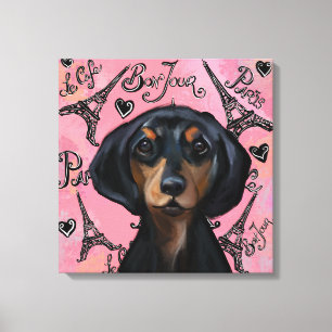 Toile Black and Tan Doxie