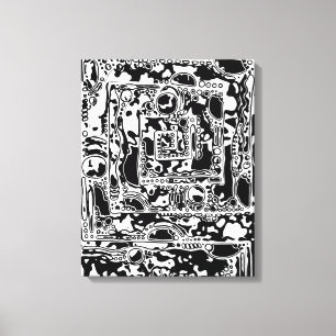 Toile Black and White Geometric Art 25