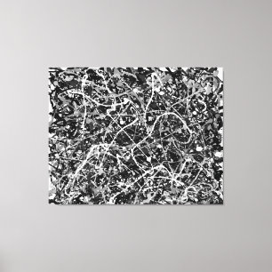 Toile BLACK AND WHITE LXIX - Peinture d'action -Abstrait