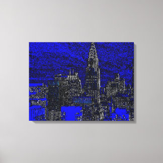 Toile Black Blue New York City Pop Art