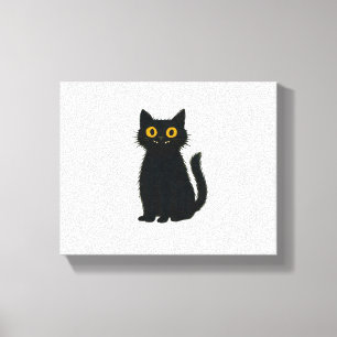 Toile Black Cat Magic - Jolie Halloween & Mystic Cat Art