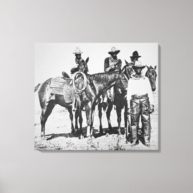 Toile Black Cowboys à Bonham, Texas, vers 1890 (photo b/ (Recto)