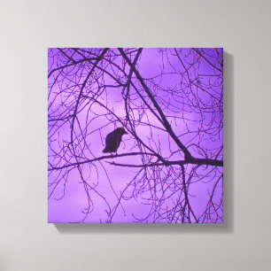 Toile Black Crow Purple Sky Trees Photographie