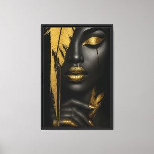 Toile Black & Gold Glam Woman Canvas Wall Art