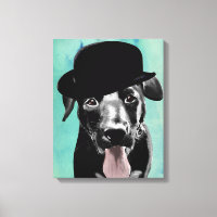 Black Labrador dans le Casquette Bowler