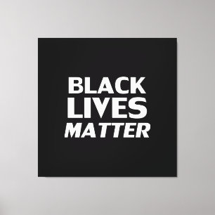 Toile Black Lives Matter noir blanc typographie moderne